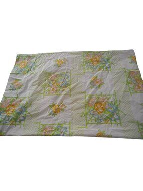 Vintage Cannon Monticello 50/50 cotton poly green Floral Standard Pillowcase